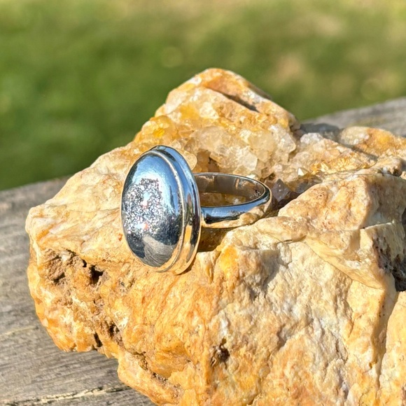 Platinum Aura Druzy Ring